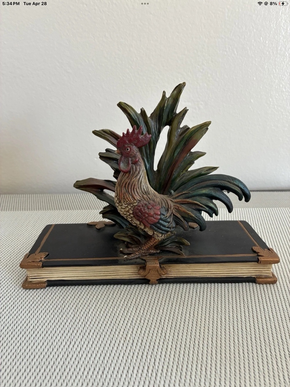 Rooster Single Bookend Farmhouse Folk Decor Figure